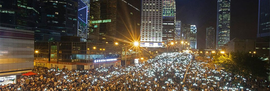 large protest in a city